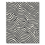 Wavy Black White Stripe Area Rug