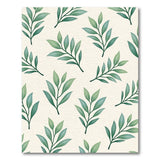 Watercolor Green Eucalyptus Leaves Area Rug