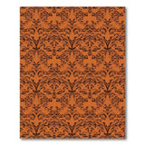 Orange Burnt Orange Damask Floral Area Rug