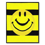Cheerful Yellow Smiley Face Kids Cartoon Area Rug