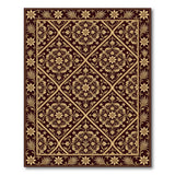 Ornate Gold Floral Diamond Persian Rug