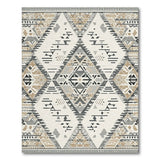 Geometric Beige and Neutral Beige Heritage Tribal Geometric Area Rug