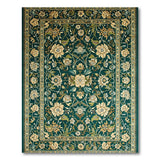 Elegant Green Persian Floral Area Rug