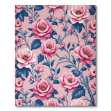 Vintage Pink Rose Floral Area Rug