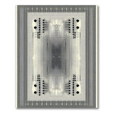 Black White Geometric Fade Area Rug