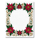 Festive Red Poinsettia Border Area Rug