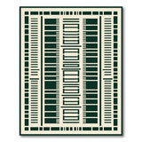 Modern Geometric Green on Beige Area Rug