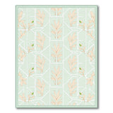 Teal Trellis Peach Leaf Area Rug