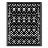 Traditional Persian Black White Traditional Persian Floral Rug