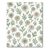Blush Pink Roses Daisies Floral Rug
