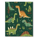 Playful Cartoon Dinosaur Area Rug