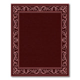 Ornate Floral Border Maroon Area Rug