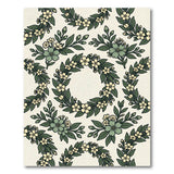 Green Floral Wreath Area Rug