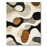 Brown Geometric Circle Modern Area Rug