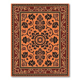 Orange Persian Floral Medallion Area Rug