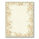 Elegant Floral Border Beige Area Rug
