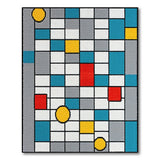 Multi-Color Geometric Grid Area Rug