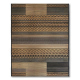 Black Beige Heritage Tribal Geometric Rug