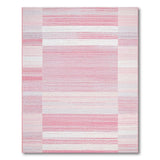 Pink Gray Geometric Striped Area Rug