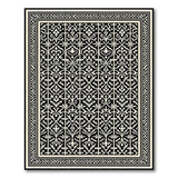 Traditional Persian Intricate Black White Persian Area Rug