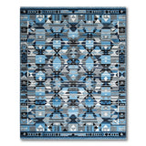 Teal Grey Geometric Modern Area Rug