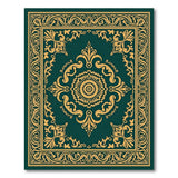 Green Emerald Green Gold Ornate Persian Area Rug