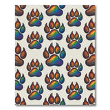 Multi-color and Patterns Rainbow Paw Print Washable Area Rug