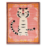 Cute Cartoon Tiger Pink Area Rug