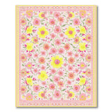 Blush Pink Sunny Yellow Floral Area Rug