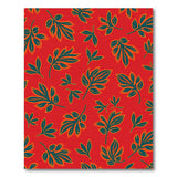Red Vibrant Red Leaf Pattern Area Rug