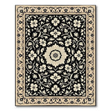 Black and White Black White Floral Persian Area Rug