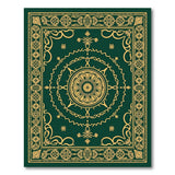 Traditional Persian Emerald Green Gold Medallion Persian Rug