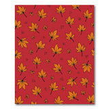 Whimsical Orange Maple Leaves Red Area Rug