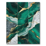 Emerald Malachite Gold Vein Abstract Area Rug
