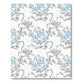 Elegant Blue Floral Gray Vine Vintage Area Rug