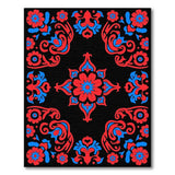 Red Blue Floral Medallion Persian Area Rug