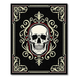 Floral Vintage Black and White Ornate Gothic Skull Area Rug