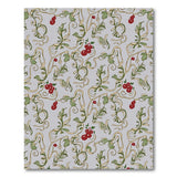 Grey Vine Red Berry Floral Area Rug
