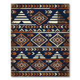Navy Orange Heritage Tribal Geometric Rug