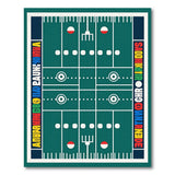 Football Field Area Rug with Vibrant Letters