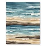 Driftwood Beach Waves Blue Teal Rug