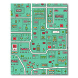 Whimsical Cartoon City Map Area Rug