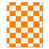 Geometric Modern Orange Checkered Geometric Area Rug