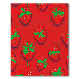 Vibrant Strawberry Red Fruit Pattern Area Rug