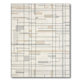 Beige and Neutral Geometric Modern Modern Beige Geometric Grid Area Rug
