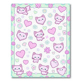 Adorable Pink Kawaii Cat Area Rug