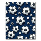 Navy Soccer Ball Scatter Area Rug