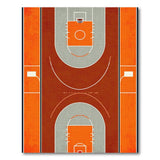 Bold Orange Basketball Court Area Rug