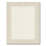Ornate Lace Border Beige Area Rug