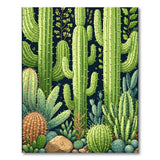 Vibrant Desert Cacti Garden Rug